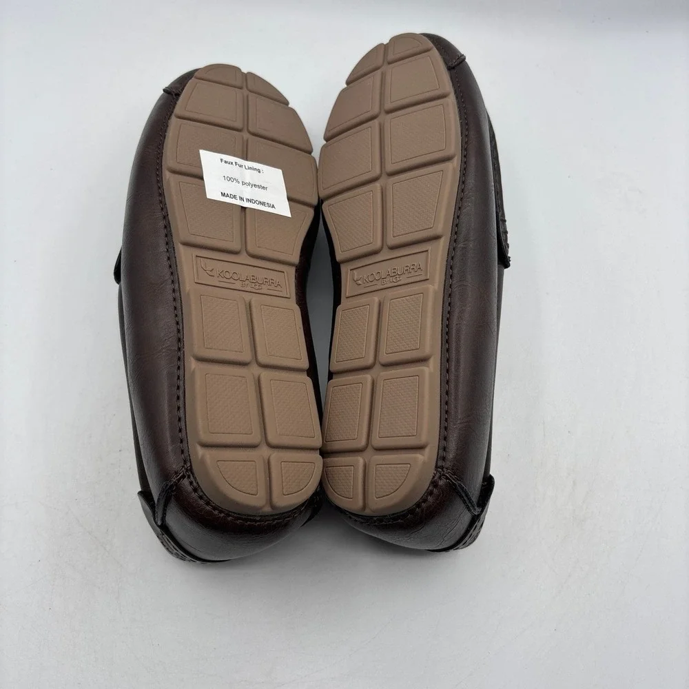 Koolaburra by UGG Tipton Smooth Slippers Mens 9 Brown Faux Fur Lined 1154810